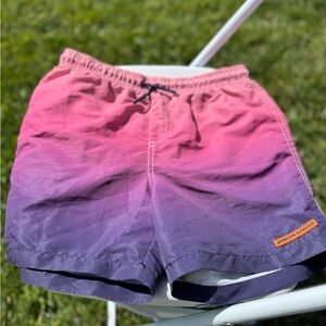 Gradient Pink and Purple Kids swim trunks